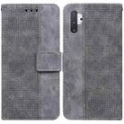 For Samsung Galaxy Note10+ Geometric Embossed Leather Phone Case(Grey) - 1