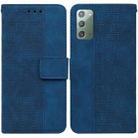 For Samsung Galaxy Note20 Geometric Embossed Leather Phone Case(Blue) - 1