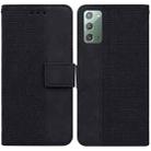 For Samsung Galaxy Note20 Geometric Embossed Leather Phone Case(Black) - 1