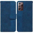 For Samsung Galaxy Note20 Ultra Geometric Embossed Leather Phone Case(Blue) - 1