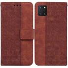 For Samsung Galaxy Note10 Lite / A81 Geometric Embossed Leather Phone Case(Brown) - 1