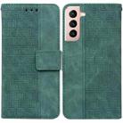 For Samsung Galaxy S21 5G Geometric Embossed Leather Phone Case(Green) - 1