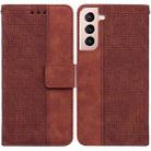 For Samsung Galaxy S21+ 5G Geometric Embossed Leather Phone Case(Brown) - 1