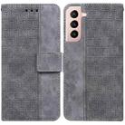 For Samsung Galaxy S21+ 5G Geometric Embossed Leather Phone Case(Grey) - 1