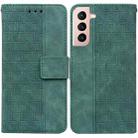 For Samsung Galaxy S21+ 5G Geometric Embossed Leather Phone Case(Green) - 1