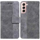 For Samsung Galaxy S22 5G Geometric Embossed Leather Phone Case(Grey) - 1