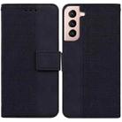 For Samsung Galaxy S22 5G Geometric Embossed Leather Phone Case(Black) - 1