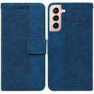 For Samsung Galaxy S22+ 5G Geometric Embossed Leather Phone Case(Blue) - 1