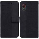 For Samsung Galaxy Xcover 5 Geometric Embossed Leather Phone Case(Black) - 1