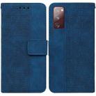 For Samsung Galaxy S20 FE 5G Geometric Embossed Leather Phone Case(Blue) - 1