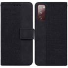 For Samsung Galaxy S20 FE 5G Geometric Embossed Leather Phone Case(Black) - 1