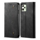 For OPPO Realme C35 Denim Texture Casual Style Leather Phone Case(Black) - 1