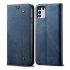 For OPPO Realme Q3T / K9S / Realme Q3s Denim Texture Casual Style Leather Phone Case(Blue) - 1