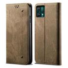 For OPPO Realme 9 Pro Denim Texture Casual Style Leather Phone Case(Khaki) - 1