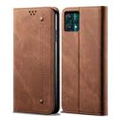For OPPO Realme 9 Pro Denim Texture Casual Style Leather Phone Case(Brown) - 1
