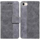 For iPhone SE 2022 / SE 2020 / 8 / 7 Geometric Embossed Leather Phone Case(Grey) - 1