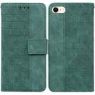For iPhone SE 2022 / SE 2020 / 8 / 7 Geometric Embossed Leather Phone Case(Green) - 1