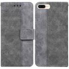 Geometric Embossed Leather Phone Case For iPhone 8 Plus / 7 Plus(Grey) - 1