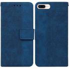Geometric Embossed Leather Phone Case For iPhone 8 Plus / 7 Plus(Blue) - 1