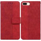 Geometric Embossed Leather Phone Case For iPhone 8 Plus / 7 Plus(Red) - 1