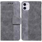 For iPhone 11 Geometric Embossed Leather Phone Case (Grey) - 1