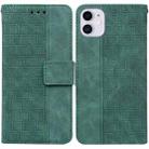 For iPhone 11 Geometric Embossed Leather Phone Case (Green) - 1