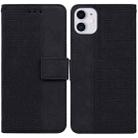 For iPhone 11 Geometric Embossed Leather Phone Case (Black) - 1