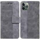 For iPhone 11 Pro Geometric Embossed Leather Phone Case (Grey) - 1