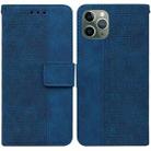 For iPhone 11 Pro Geometric Embossed Leather Phone Case (Blue) - 1