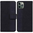 For iPhone 11 Pro Geometric Embossed Leather Phone Case (Black) - 1