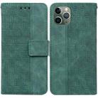 For iPhone 11 Pro Max Geometric Embossed Leather Phone Case (Green) - 1