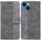 For iPhone 13 Geometric Embossed Leather Phone Case(Grey) - 1