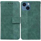 For iPhone 13 Geometric Embossed Leather Phone Case(Green) - 1