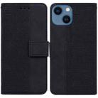 For iPhone 13 Geometric Embossed Leather Phone Case(Black) - 1