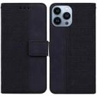 For iPhone 13 Pro Max Geometric Embossed Leather Phone Case (Black) - 1