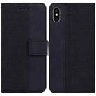 For iPhone X / XS Geometric Embossed Leather Phone Case(Black) - 1
