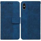 For iPhone XS Max Geometric Embossed Leather Phone Case(Blue) - 1