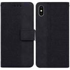 For iPhone XS Max Geometric Embossed Leather Phone Case(Black) - 1