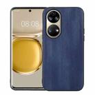 For Huawei P50 Pro Yellow Cow Texture PU Phone Case(Blue) - 1