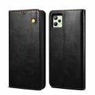 For OPPO Realme C35 Simple Wax Crazy Horse Texture Horizontal Flip Leather Phone Case with Card Slots & Holder(Black) - 1