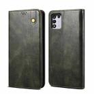 For OPPO Realme Q3T / K9S / Realme Q3s Simple Wax Crazy Horse Texture Horizontal Flip Leather Phone Case with Card Slots & Holder(Dark Green) - 1