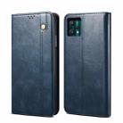 For OPPO Realme 9 Pro Simple Wax Crazy Horse Texture Horizontal Flip Leather Phone Case with Card Slots & Holder(Navy Blue) - 1