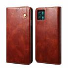 For OPPO Realme 9 Pro+ Simple Wax Crazy Horse Texture Horizontal Flip Leather Phone Case with Card Slots & Holder(Brown) - 1