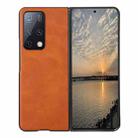 For Huawei Mate X2 Cowhide Texture PU Phone Case(Brown) - 1