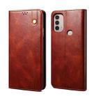 For Motorola Moto E40 / E30 / E20 Oil Wax Crazy Horse Texture Leather Phone Case(Brown) - 1