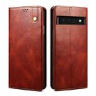 For Google Pixel 6a Oil Wax Crazy Horse Texture Leather Phone Case(Brown) - 1