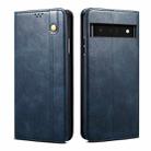 For Google Pixel 6a Oil Wax Crazy Horse Texture Leather Phone Case(Blue) - 1