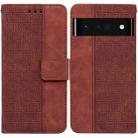 For Google Pixel 6 Pro Geometric Embossed Leather Phone Case(Brown) - 1