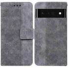 For Google Pixel 6 Pro Geometric Embossed Leather Phone Case(Grey) - 1