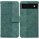 For Google Pixel 6 Geometric Embossed Leather Phone Case(Green) - 1